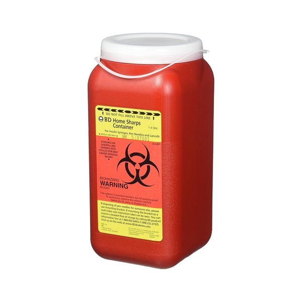 BD Home Sharps Container, 1.4 Quart