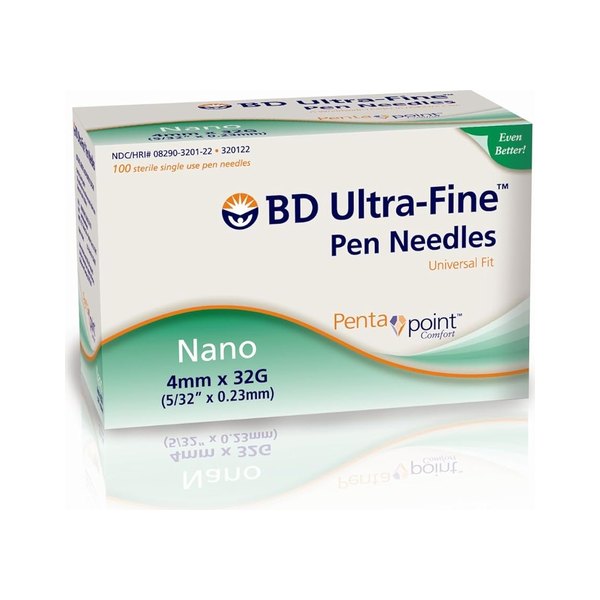 BD Ultra-Fine Nano Pen Needles, 32G × 4 mm